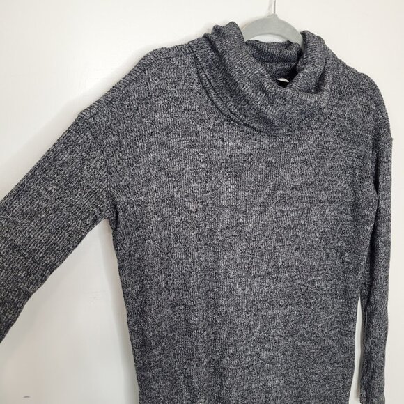 GAP Women's Grey Knit Sweater Dress Cowl Neck Gray Long Sleeve Shirt Mini Small - Picture 5 of 10